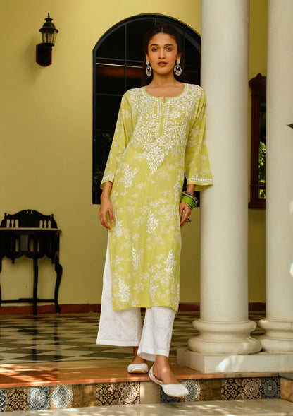 Noor-E-Zard Handcrafted Chikankari Kurti