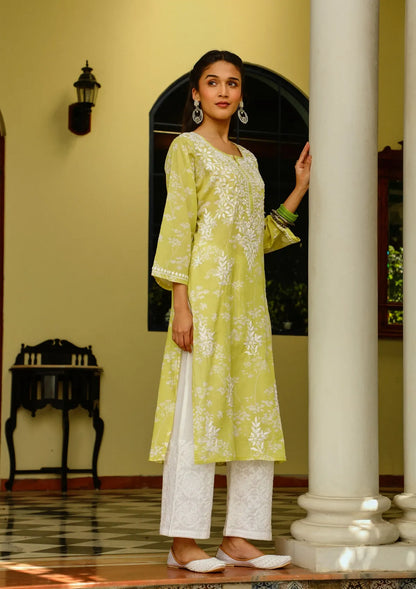 Noor-E-Zard Handcrafted Chikankari Kurti