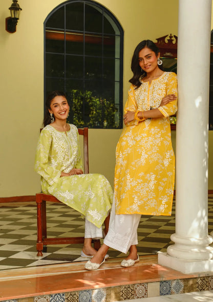 Noor-E-Zard Handcrafted Chikankari Kurti