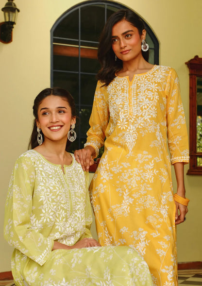 Noor-E-Zard Handcrafted Chikankari Kurti