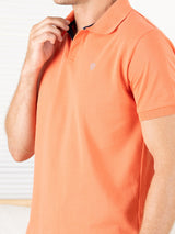 Levi’s Men’s Peach Cotton Blend Polo Lounge T-Shirt – Short Sleeves, Regular Fit, Comfortable Everyday Wear