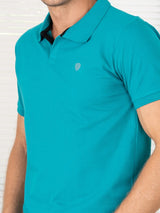 Levi’s Men’s Sea Green Cotton Blend Polo Lounge T-Shirt – Short Sleeves, Regular Fit, Comfortable Casual Wear