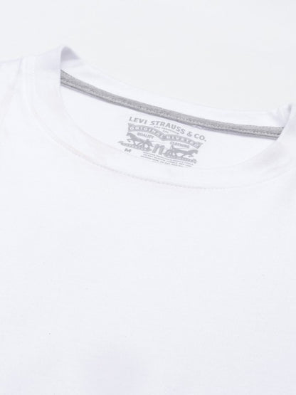 Levi’s Men’s White 100% Cotton Blend Round Neck Lounge T-Shirt – Soft, Breathable, Half Sleeve