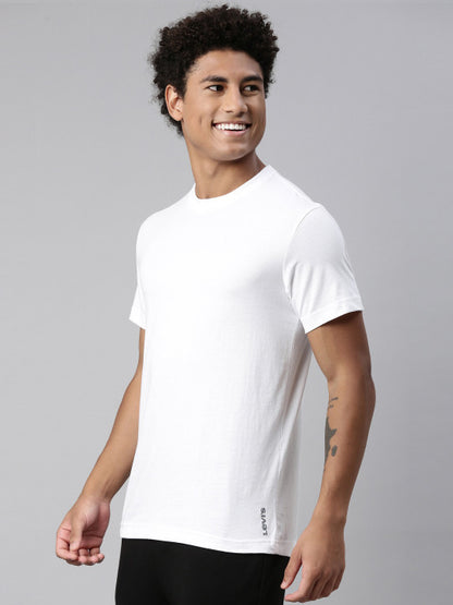 Levi’s Men’s White 100% Cotton Blend Round Neck Lounge T-Shirt – Soft, Breathable, Half Sleeve