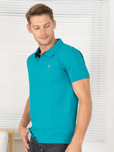 Levi’s Men’s Sea Green Cotton Blend Polo Lounge T-Shirt – Short Sleeves, Regular Fit, Comfortable Casual Wear